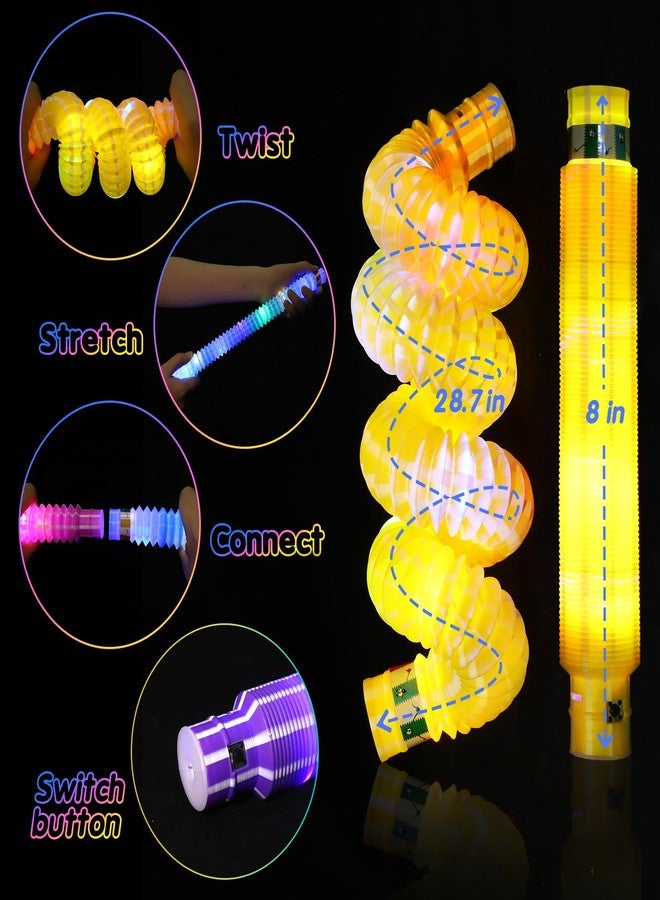 جيجيلي هدايا حفلات للأطفال (4-8-12 سنة) - 12 عصا مضيئة، لوازم حفلات رأس السنة الجديدة 2026، ألعاب مضيئة، أنابيب حسية، قلادة وسوار مضيء، زينة حفلات عيد الحب - Image 3